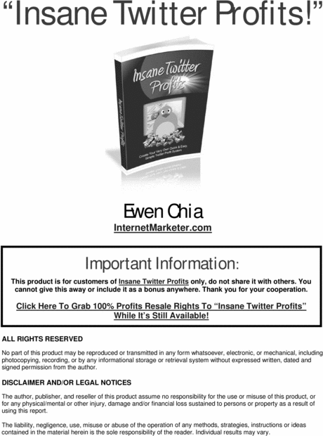 Product picture Insane Twitter Profits